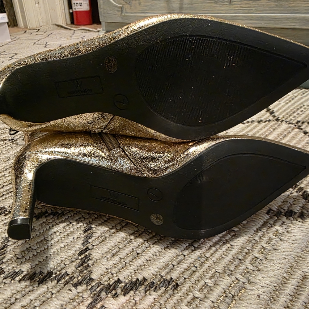 Worthington Shimmering Gold Heeled Boots - Picture 4 of 8